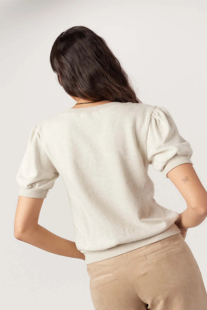 In My Feels Puff Sleeve V-Neck Pullover