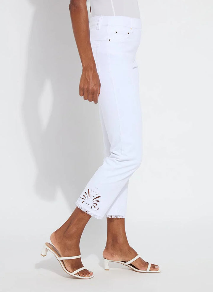 Yori Eyelet Straight Leg Crop Denim