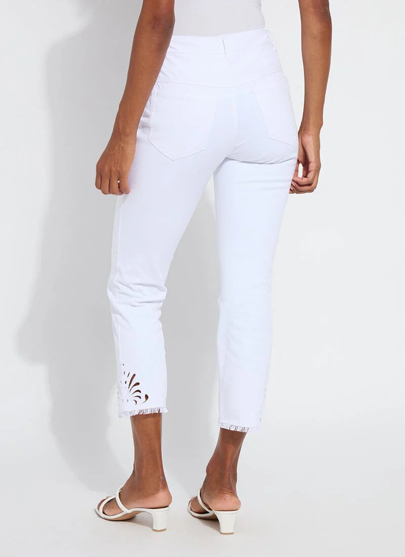 Yori Eyelet Straight Leg Crop Denim