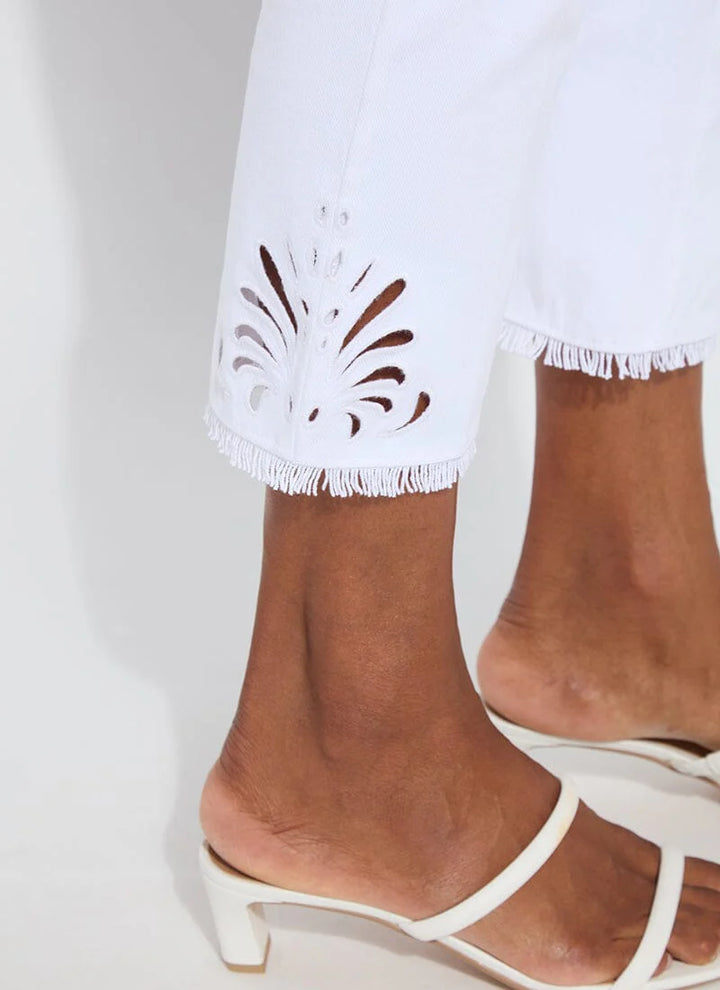 Yori Eyelet Straight Leg Crop Denim