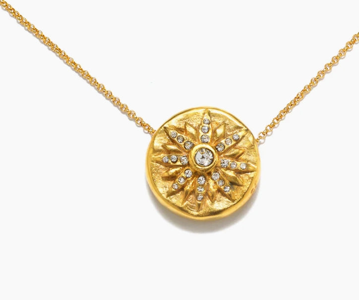 Sun Charm Coin Pendant Necklace