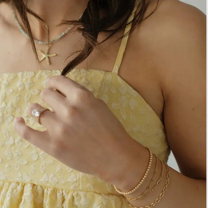 Starfish Beachy Summer Amazonite Beaded Necklace