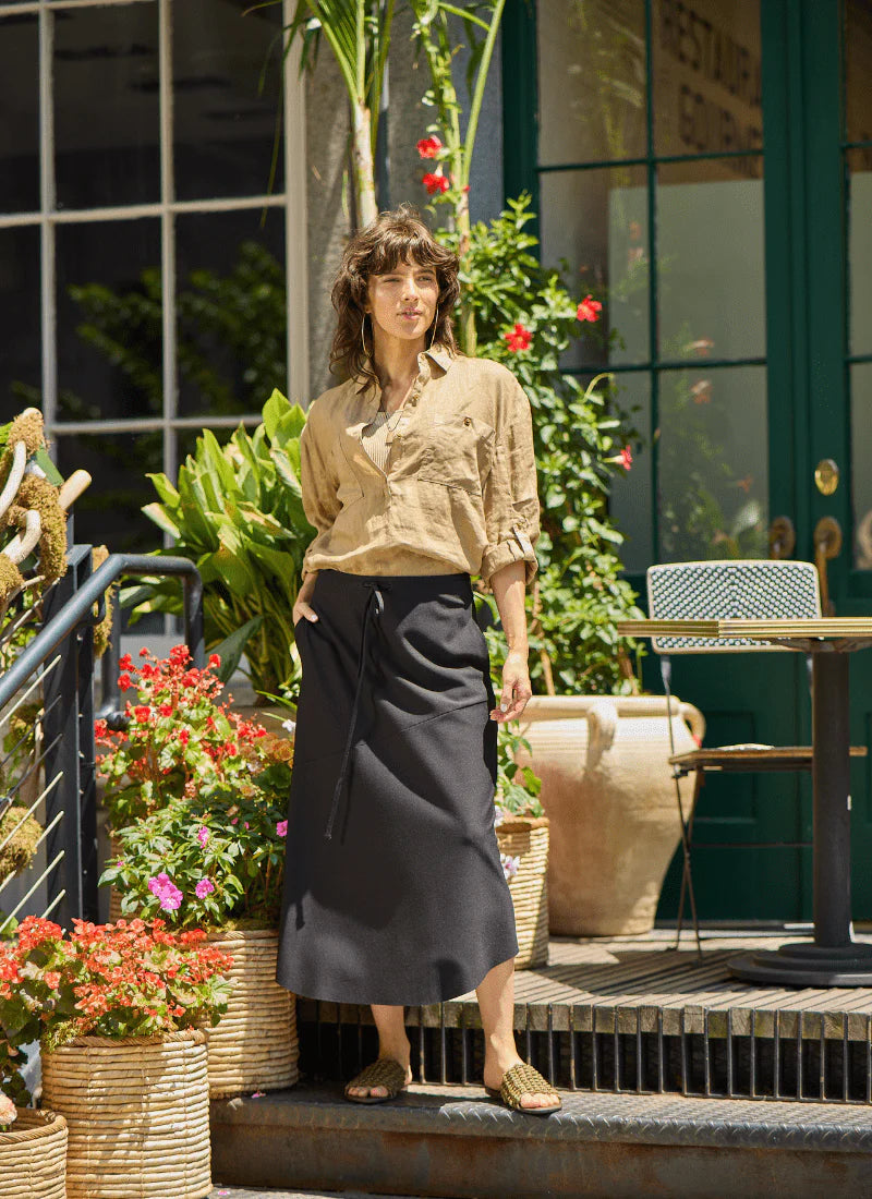 Nora Drawstring Midi Skirt