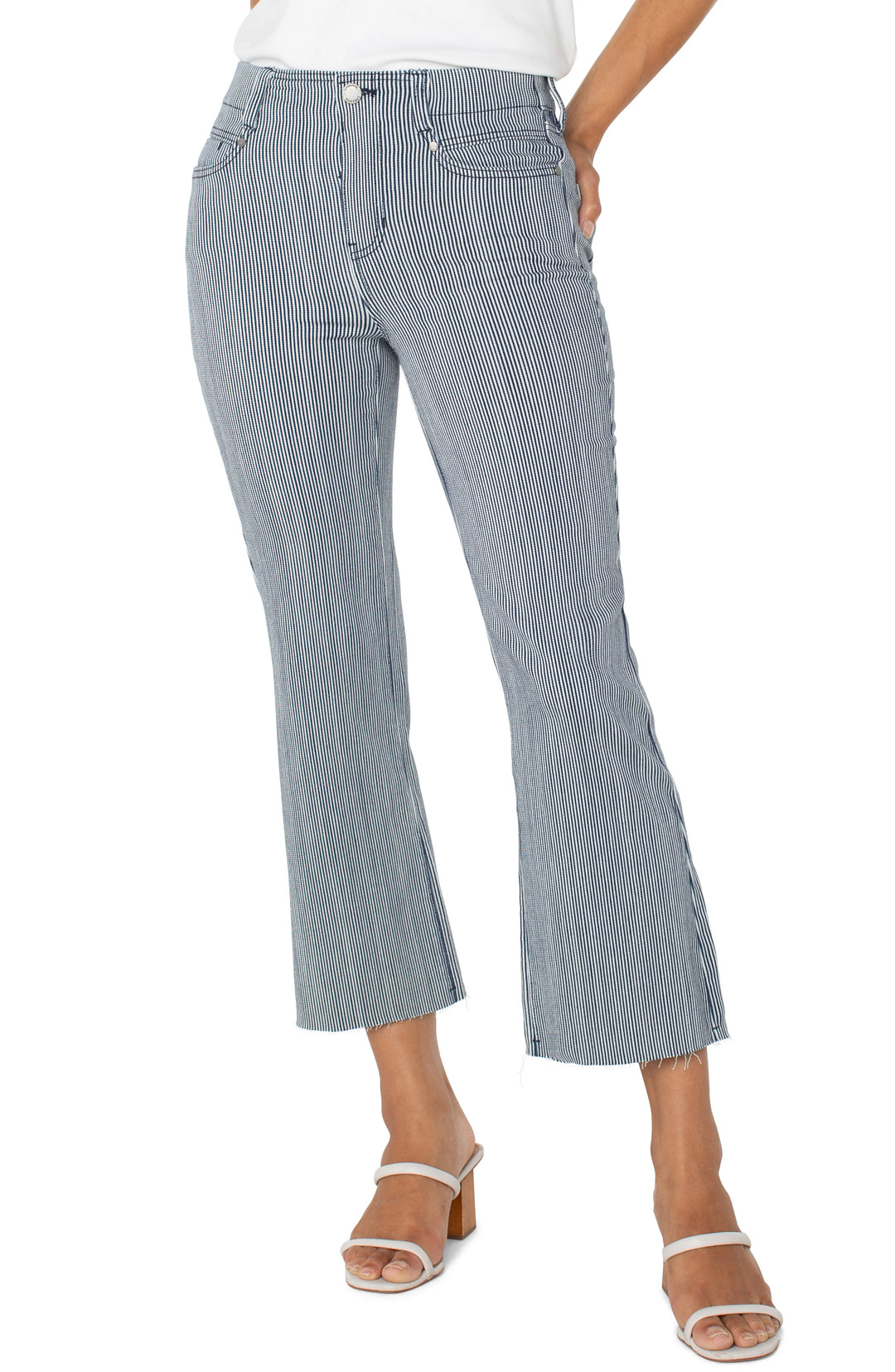 Gia Glider Crop Flare Jeans With Back Pleat