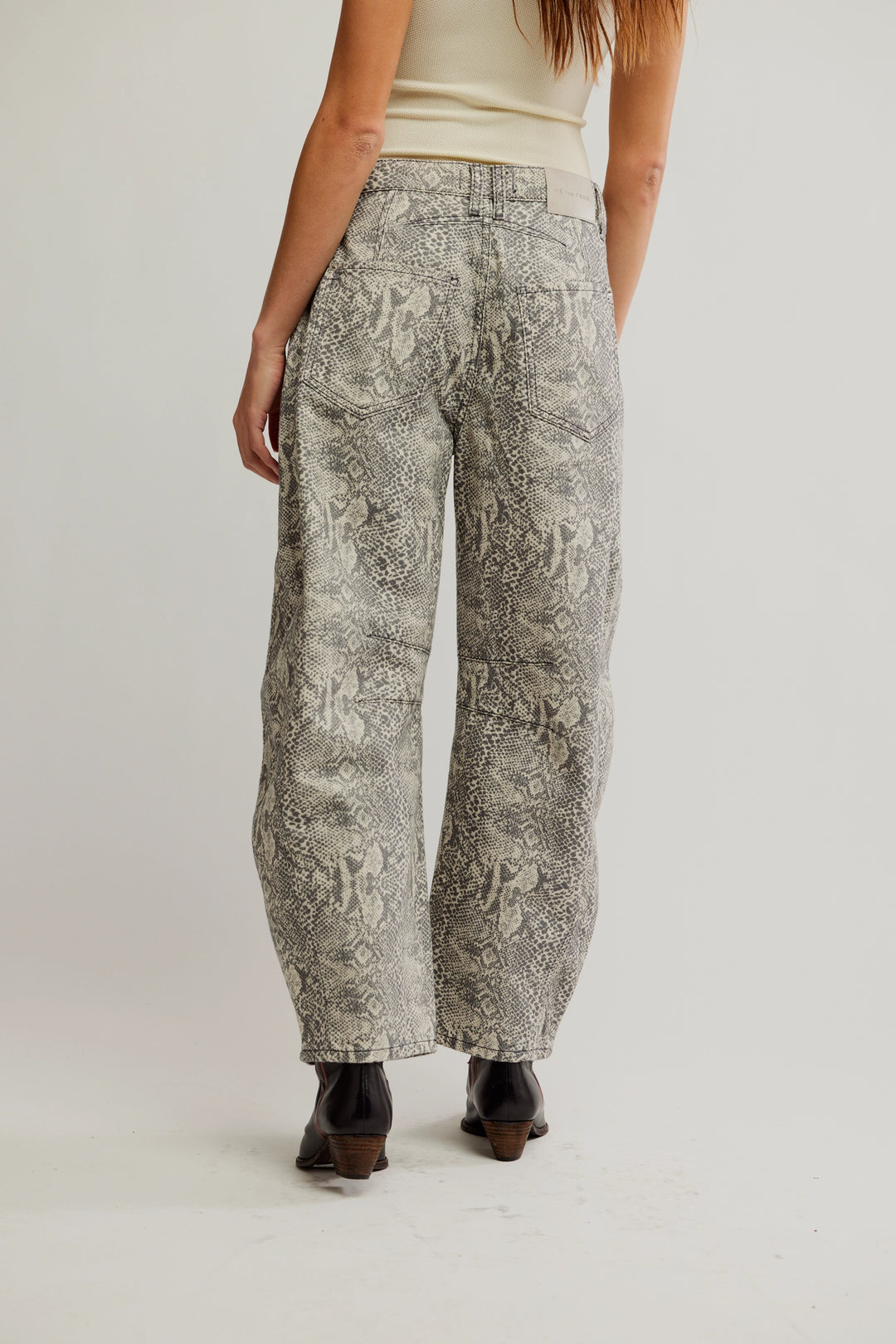 Good Luck Printed Barrel Jeans