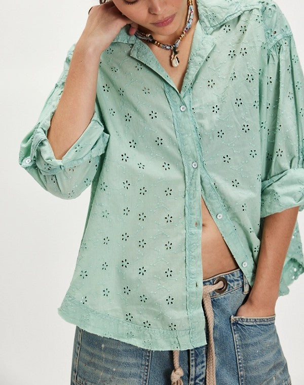 Mae Washed Eyelet Shirt