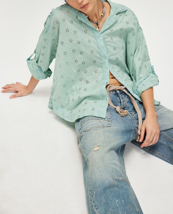 Mae Washed Eyelet Shirt