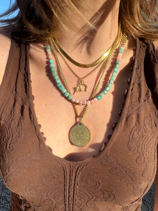 Amazonite & Peruvian Pink Opal Necklace