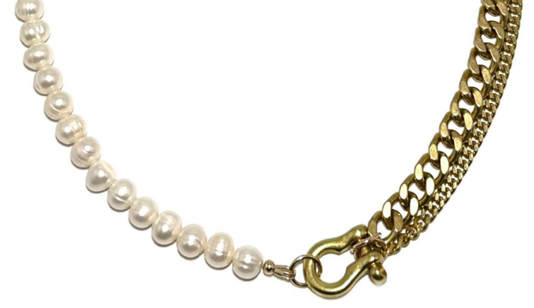 Shackle Duo: Pearl Necklace
