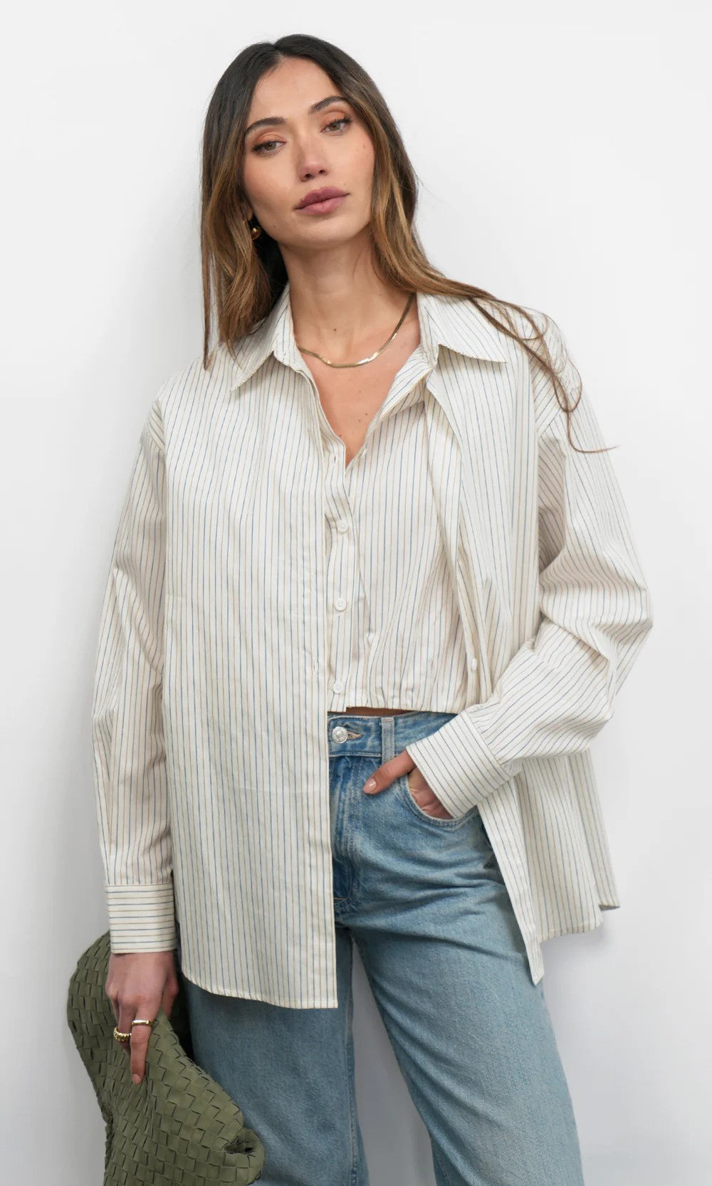 Beatrix Twofer Stripe Oversized Shirt
