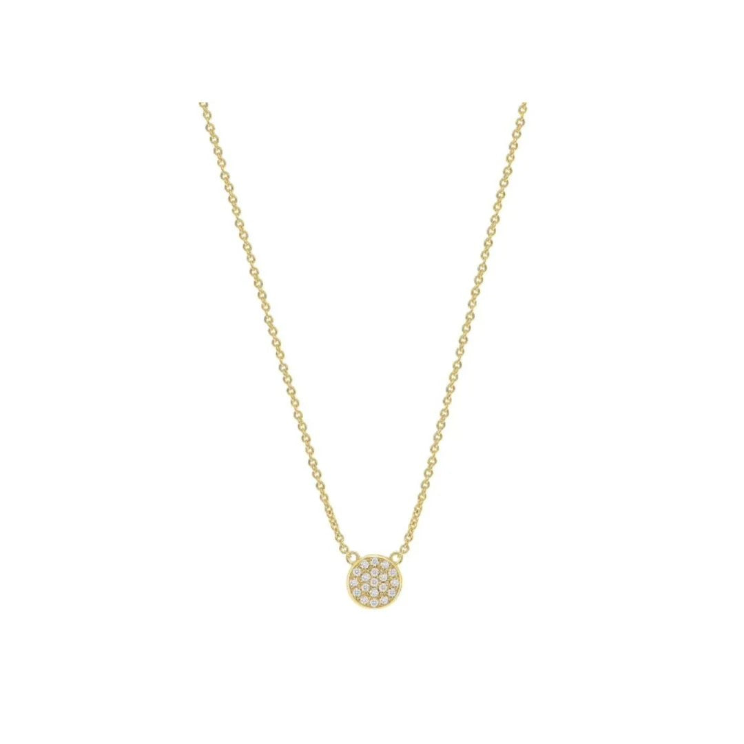 Micro Pave Circle Drop Necklace