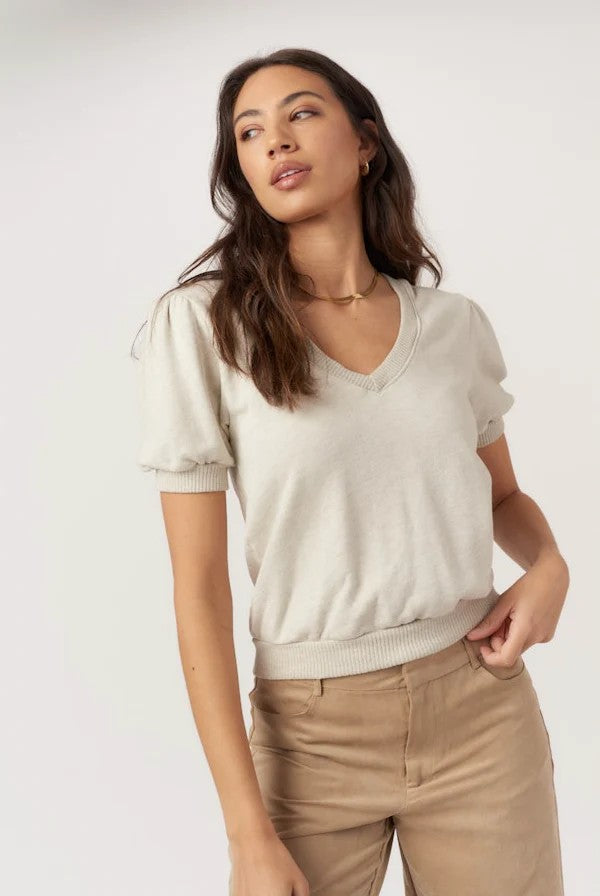 In My Feels Puff Sleeve V-Neck Pullover