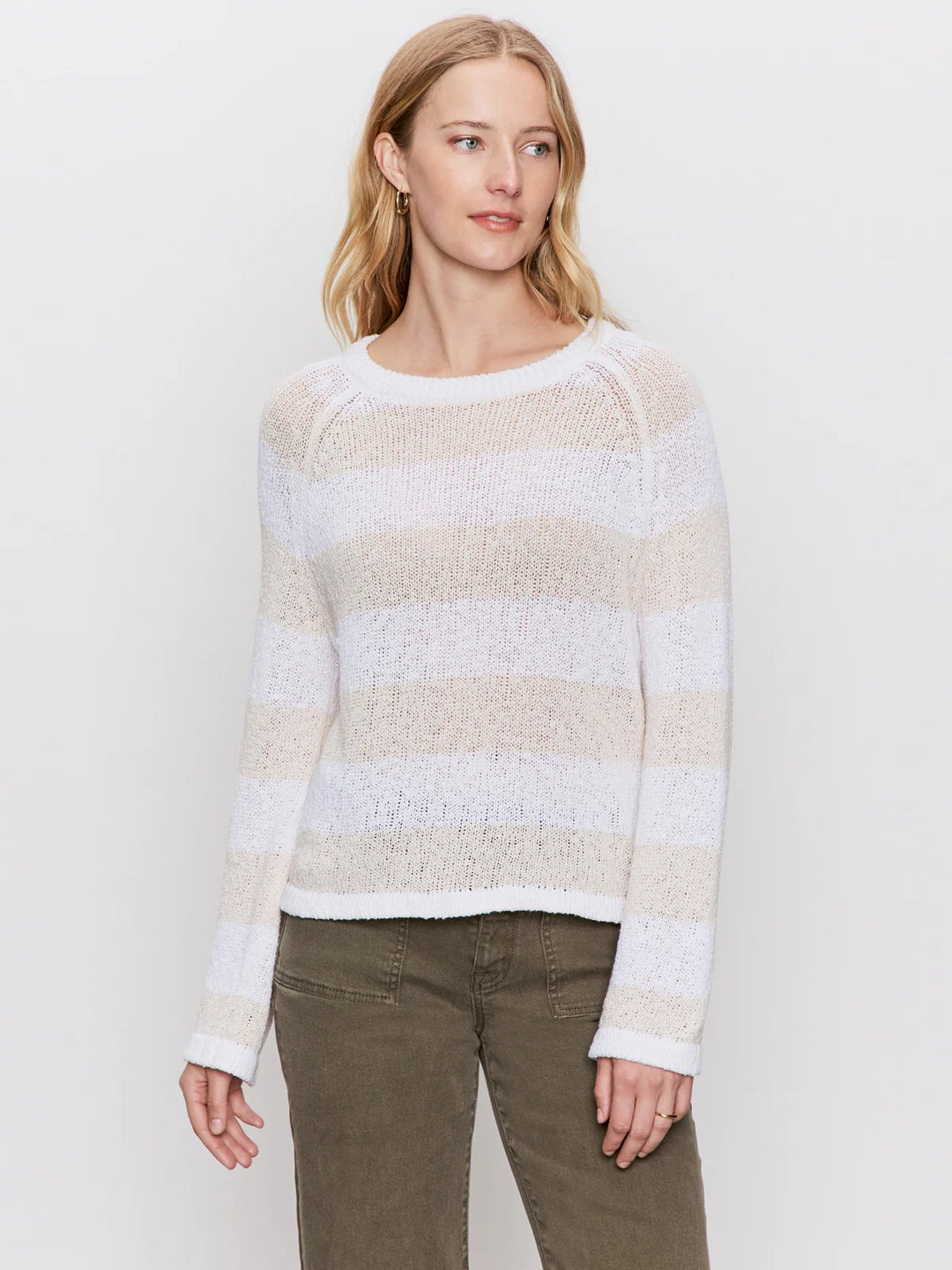 Textured Raglan Crew Sweater