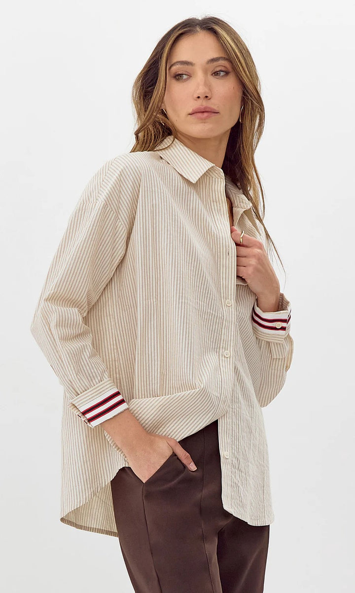 Greta Striped Button Down Blouse