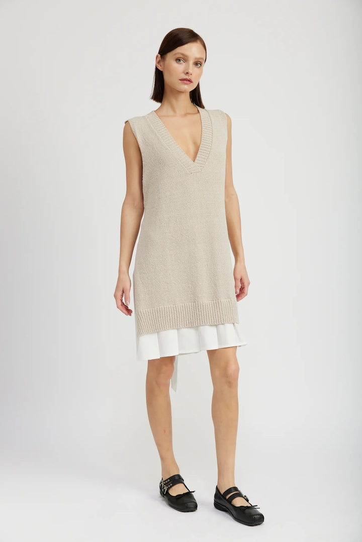 Whitney Mixed Media Midi Dress