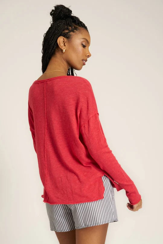 Mae Textured V-Neck Longsleeve