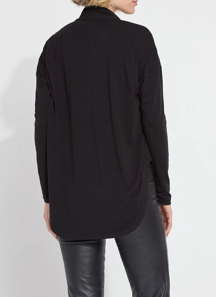 Naomi Folded Neck Mix-Media Top