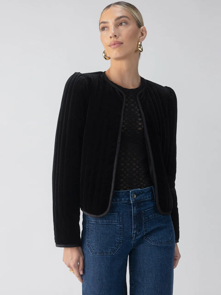 Quilted Black Velvet Jacket