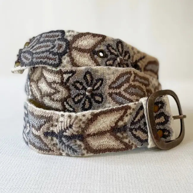 Monochromatic Embroidered Wool Belt