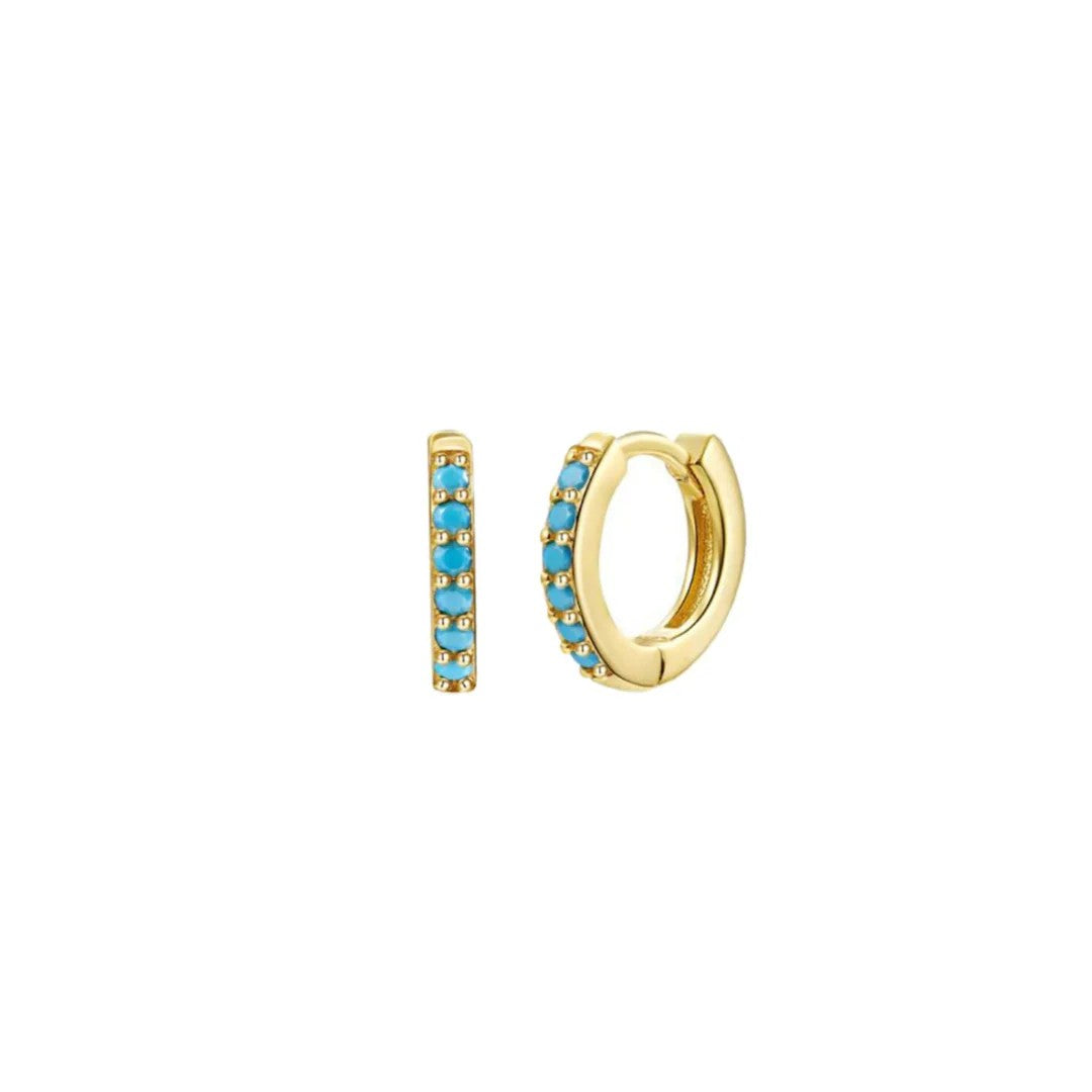 Turquoise Studded Huggies