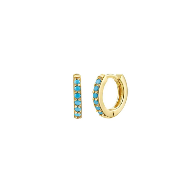 Turquoise Studded Huggies