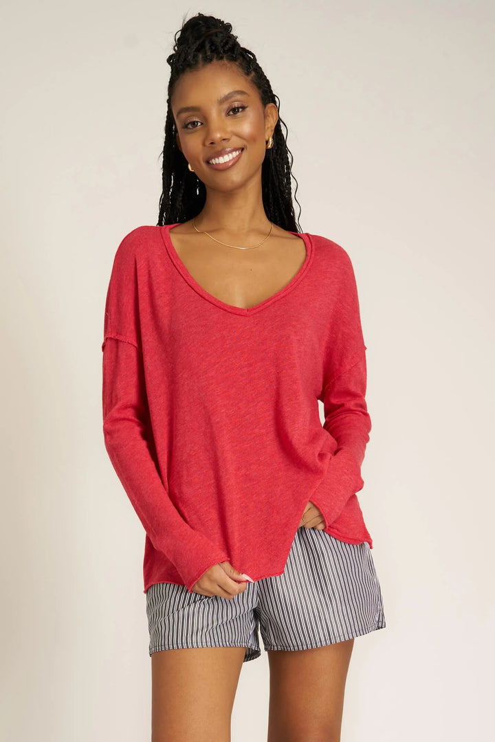 Mae Textured V-Neck Longsleeve